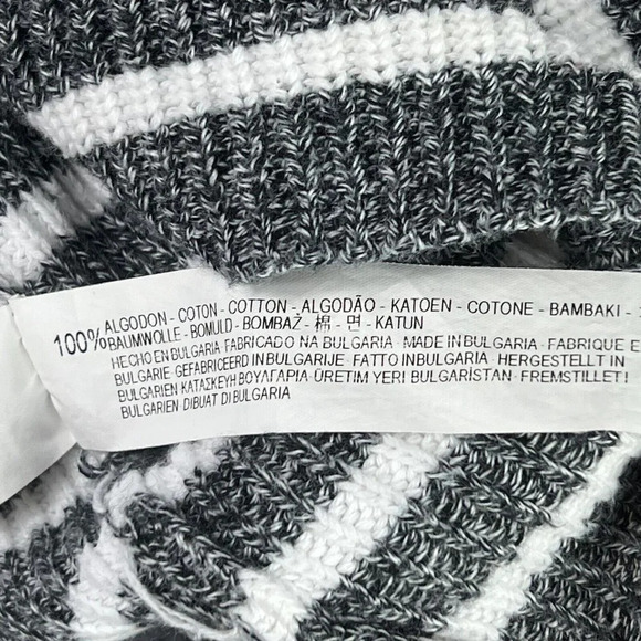ZARA Man Men's Striped Knit Cotton Sweater Size L Large White & Gray - Picture 6 of 6
